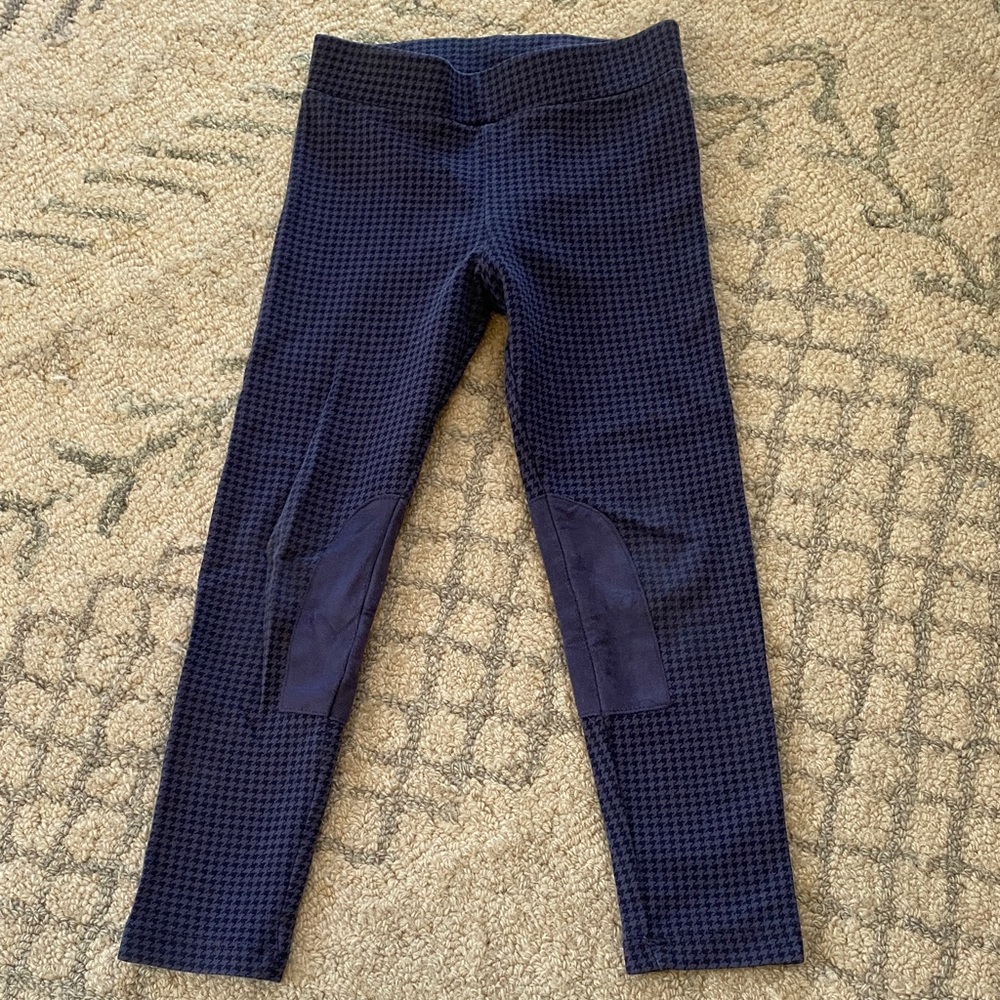 L.O.G.G. Navy Blue Houndstooth Leggings. Size 3/4